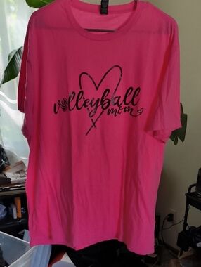District Pink Volleyball Mom Graphic Tee
